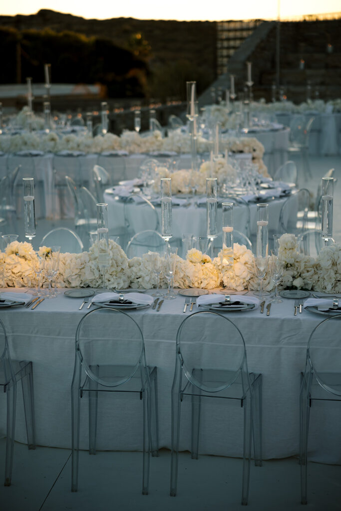 Wedding in Greece, Bride in Paros, Event planner in Greece, Event planner in Paros, Wedding in Paros, Destination wedding in Greece, Best event planners in Greece, Luxury wedding in Paros, Wedding flowers, Wedding party, Wedding Reception, Hydrangeas wedding, All white wedding