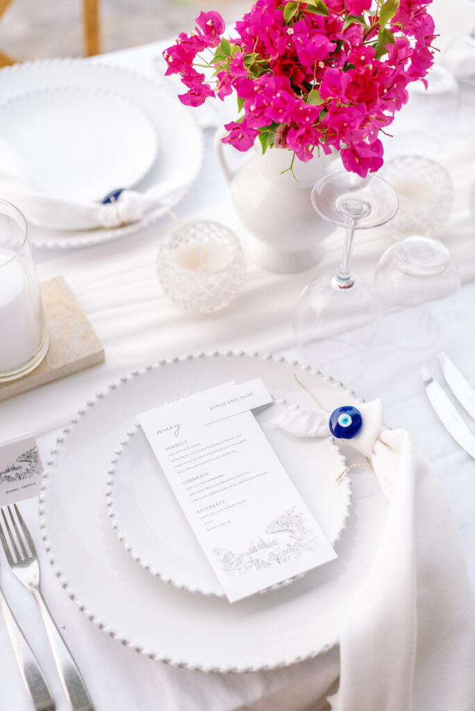 Wedding in Greece, Event planner in Greece, Event planner in Hydra, Wedding in Hydra, Destination wedding in Greece, Best event planners in Greece, Wedding flowers, Wedding party, Wedding Reception, Seaside wedding, Bougainvillea wedding