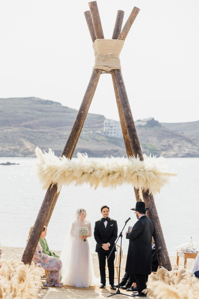 Wedding in Mykonos, Event planner in Greece, Event planner in Mykonos, Wedding in Greece, Destination wedding in Greece, Best event planners in Greece, Wedding flowers, Wedding party, Wedding Reception, Beach wedding, Alemagou wedding, Boho wedding in Mykonos, Mykonian wedding, Jewish wedding in Mykonos, Jewish chuppah on the beach, Jewish wedding in Greece