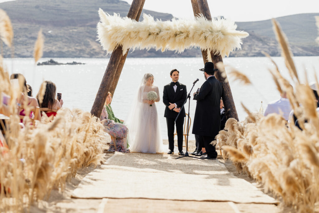 Wedding in Mykonos, Event planner in Greece, Event planner in Mykonos, Wedding in Greece, Destination wedding in Greece, Best event planners in Greece, Wedding flowers, Wedding party, Wedding Reception, Beach wedding, Alemagou wedding, Boho wedding in Mykonos, Mykonian wedding, Jewish wedding in Mykonos, Jewish chuppah on the beach, Jewish wedding in Greece