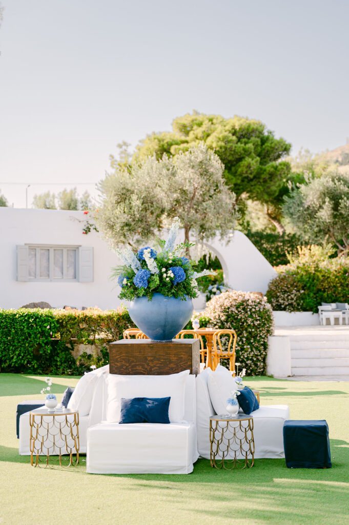 Wedding in Greece, Event planner in Greece, Event planner in Athens, Wedding in Athens, Destination wedding in Greece, Best event planners in Greece, Luxury wedding in Athenian Riviera, Wedding flowers, Wedding party, Wedding Reception, Hydrangeas weddings, Blue Hydrangeas wedding, Tulips wedding, Blue wedding in Athens, Floral design, All blue wedding, Wedding ceremony arch, Fairy lights canopy, Island Art & Taste