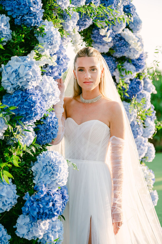 Wedding in Greece, Event planner in Greece, Event planner in Athens, Wedding in Athens, Destination wedding in Greece, Best event planners in Greece, Luxury wedding in Athenian Riviera, Wedding flowers, Wedding party, Wedding Reception, Hydrangeas weddings, Blue Hydrangeas wedding, Tulips wedding, Blue wedding in Athens, Floral design, All blue wedding, Wedding ceremony arch, Fairy lights canopy, Island Art & Taste