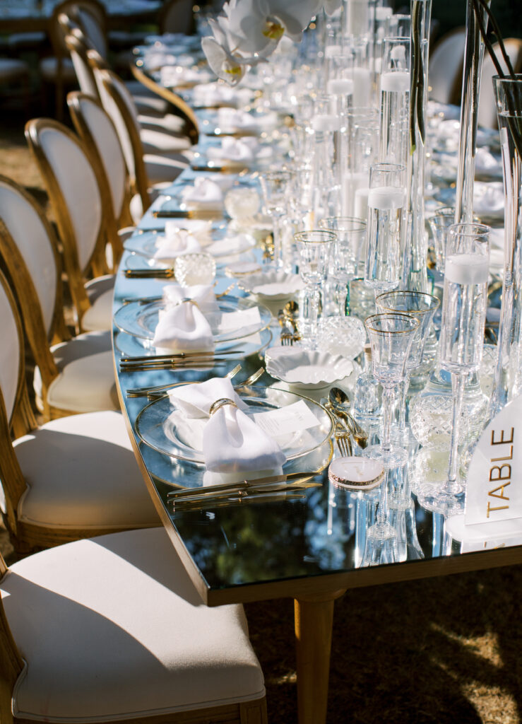 Wedding in Greece, Event planner in Greece, Event planner in Athens, Wedding in Athens, Destination wedding in Greece, Best event planners in Greece, Luxury wedding in Athenian Riviera, Wedding flowers, Wedding party, Wedding Reception, Lake Vouliagmeni, Mirrors, Orchids wedding, All white wedding in Athens, Floral design