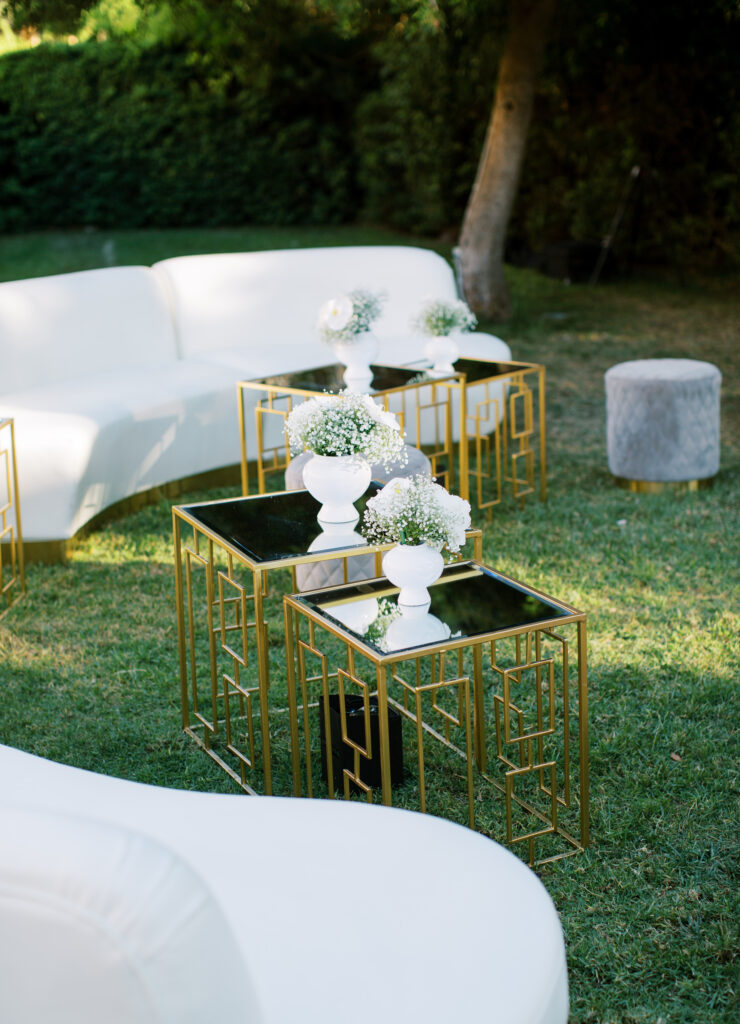 Wedding in Greece, Event planner in Greece, Event planner in Athens, Wedding in Athens, Destination wedding in Greece, Best event planners in Greece, Luxury wedding in Athenian Riviera, Wedding flowers, Wedding party, Wedding Reception, Lake Vouliagmeni, Mirrors, Orchids wedding, All white wedding in Athens, Floral design